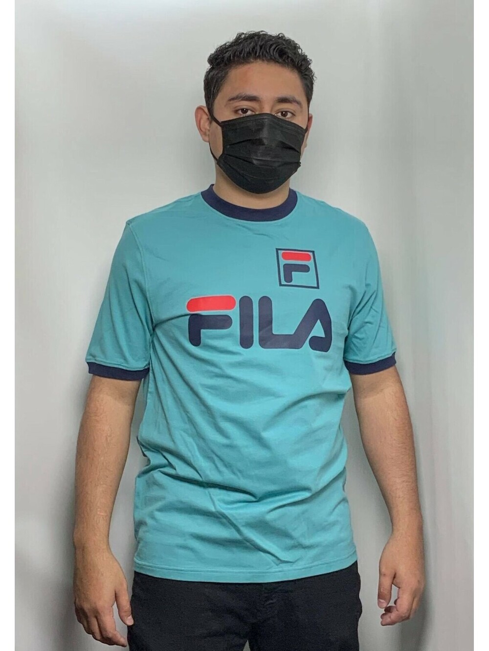 Men's Fila Teal | Navy Tee Shirt